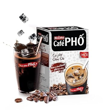 Cafe Pho Vietnamese Instant Coffee Mix, Iced Black Coffee, Cafe Den Da, Single Serve Coffee Packets, Bag of 18 Sachets, Pack of 1 : Grocery & Gourmet Food