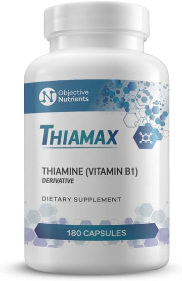 Thiamax Vitamin B1 (Thiamine Ttfd) Capsules, No Fillers Or Flow Agents, 100Mg, 180 Count