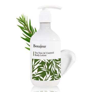 Bonajour Vegan Tea Tree Acne Control Treatment Body Lotion - For Sensitive Skin, Natural Anti-Acne Soothing Moisturizer 10.5 Fl. Oz