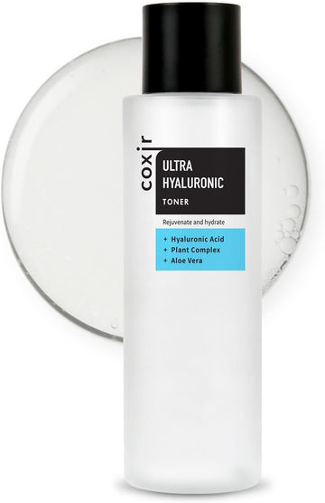 Coxir Ultra Hyaluronic Acid Toner | Hydration-14-Complex| Hydrating, Smoothing, Calming, Moisturizing, Paraben Free, Cruelty Free, Korean Skin Care [150Ml/5.07 Fl.Oz.]