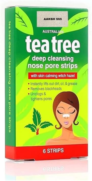 (6- STRIPS) Australian Tea Tree Deep Cleansing NOSE PORE STRIPS, [Blackhead Remover Clear and Unclogged Pores]Blackhead Remover Deep Cleansing Pore STRIPS FOR NOSE