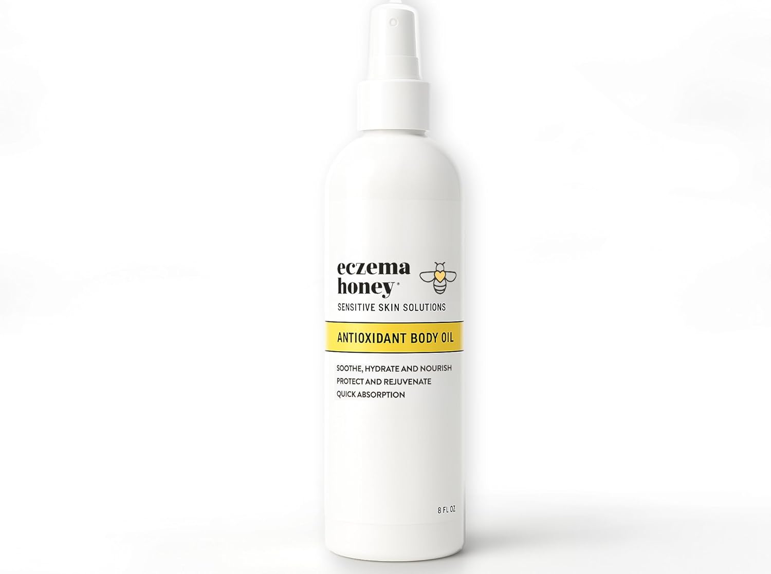 Eczema Honey Antioxidant Body Oil - After Shower All Over Body Oil Spray For Skin - Eczema-Prone & Sensitive Moisturizing Skin Oil - Unscented Body Oils For Women, Men & Kids (8 Fl Oz)
