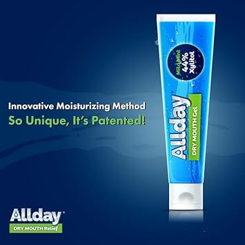 Allday Dry Mouth Gel - Maximum Strength Xylitol, Fast Acting, Non-Acidic (2 Tubes Inside One Box) : Health & Household