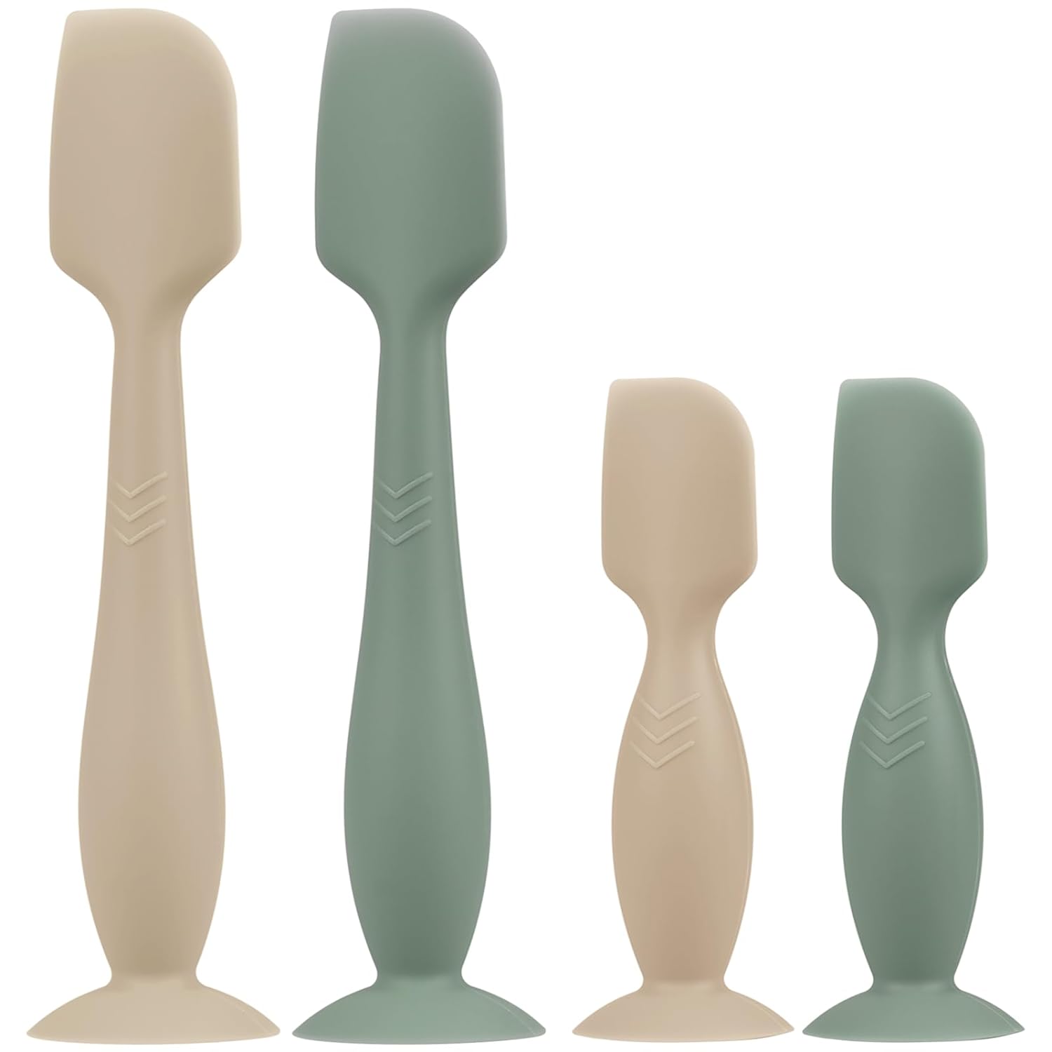 Baby Butt Paste Spatula - 4 Pack Diaper Cream Spatula Applicator Silicone Baby Butt Paste Spatula for Babies, Newborn, 2 x Large Size, 2 x Small Size (Sage/Natural)