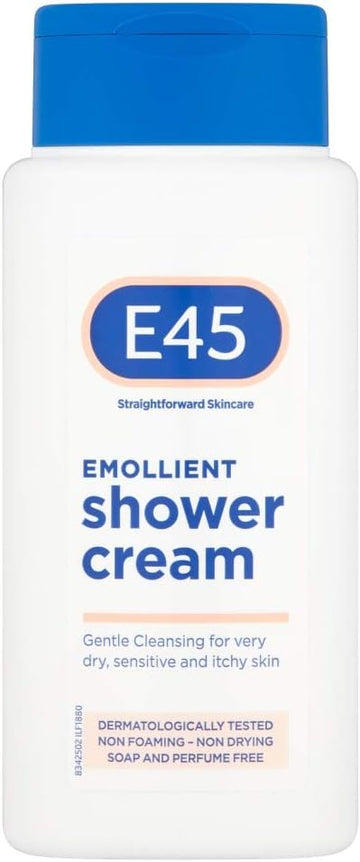 E45 Body Wash for Dry, Sensitive & Itchy Skin - Shower Gel Creme for Men & Women - E45 Shower Cream to Moisturise for Soft Skin – Maintain Skin pH - Eczema Body Wash - Dermatologically Tested - 200 ml