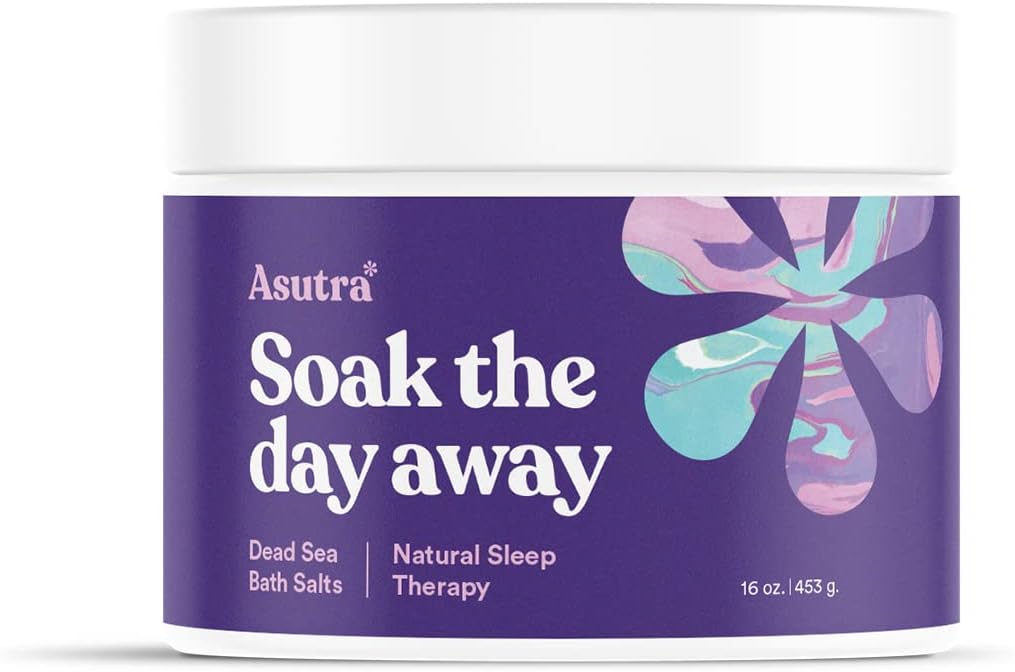 ASUTRA Dead Sea Bath Salts, 16 oz | Soak in Rich & Vital Healing Minerals | Natural & Organic Lavender, Rosemary, & Ylang Ylang Essential Oils