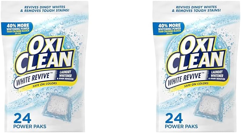 OxiClean White Revive Laundry Whitener and Stain Remover Power Paks, 24 Count (Pack of 2)
