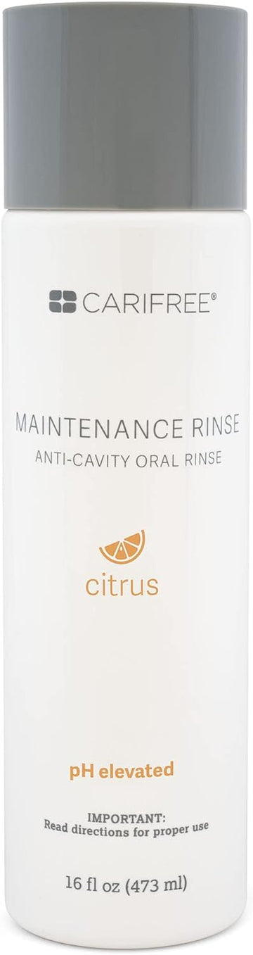 CariFree Maintenance Rinse (Citrus): Fluoride Mouthwash | Dentist Recommended Anti-Cavity Rinse | Xylitol | Neutralizes pH | Freshen Breath | Cavity Prevention | Alcohol Free