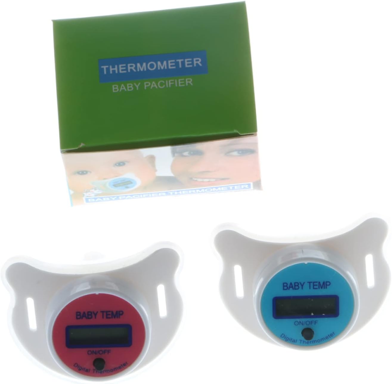 High Accuracy Thermometer LCD Display Nipple-Shaped Thermometer Pacifier Babies's Heating Fever Monitor Gauge Pink/Blue Digital Thermometer for Baby Oral Mouth Temperature Measuring Pink/Blue Nipple : Baby