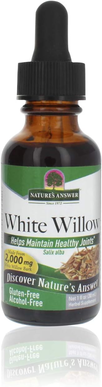 Nature's Answer Alcohol-Free White Willow Bark 2000mg 1oz Extract | Promotes Joint Function | Super Concentrated | Vegetarian, Non-GMO, Gluten Free | Single Count