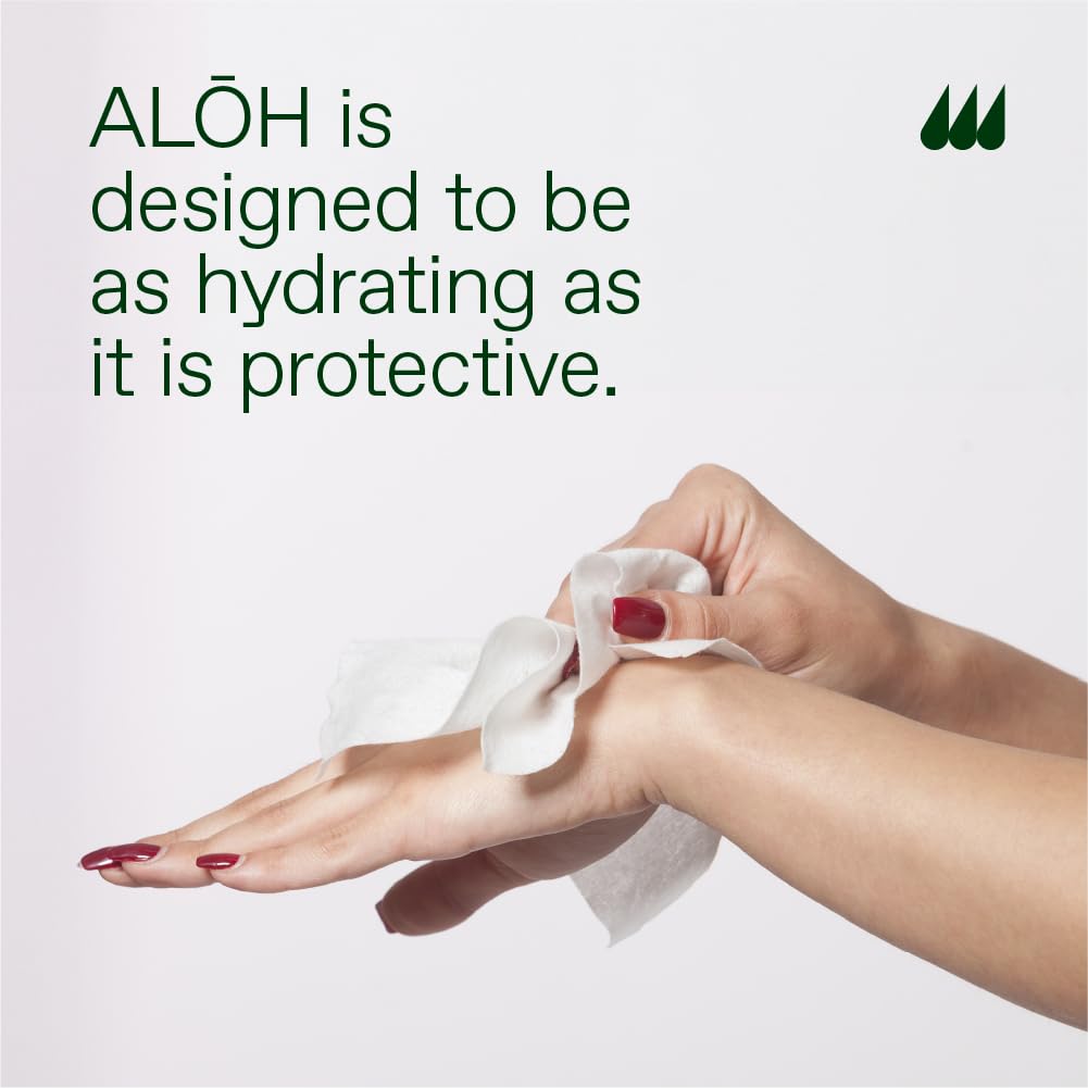 Aloh Lavender Rosewood + Aloe Sanitizing Hand Wipes - Clean Hands, Clear Minds - On The Go Sanitizing Hand Wipes For Kids And Adults - Travel Size 3 Pack, 20Ct Wipes (60 Wipes)