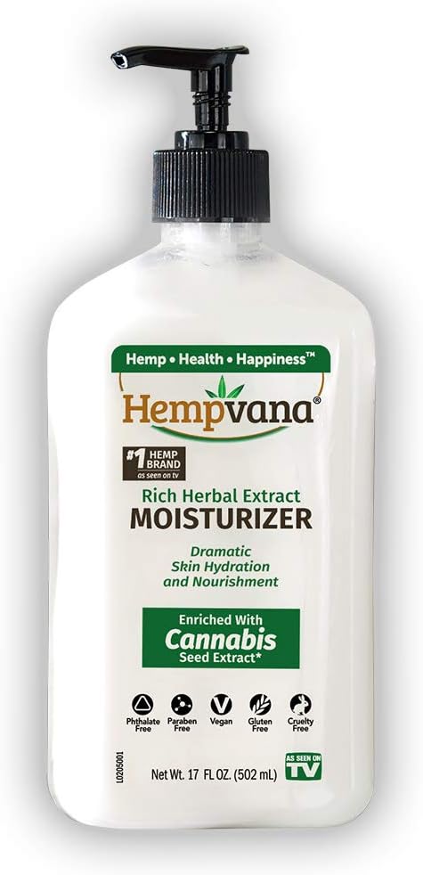 Hempvana Rich Herbal Extract Moisturizer—Body Lotion For Dry Skin—Body & Hand Moisturizer Enriched With Cannabis Seed Extract — With Aloe Vera & Vitamin E—Body Lotion For Women—Body Lotion For Men