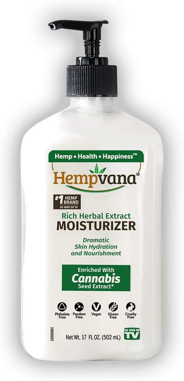 Hempvana Rich Herbal Extract Moisturizer—Body Lotion For Dry Skin—Body & Hand Moisturizer Enriched With Cannabis Seed Extract — With Aloe Vera & Vitamin E—Body Lotion For Women—Body Lotion For Men