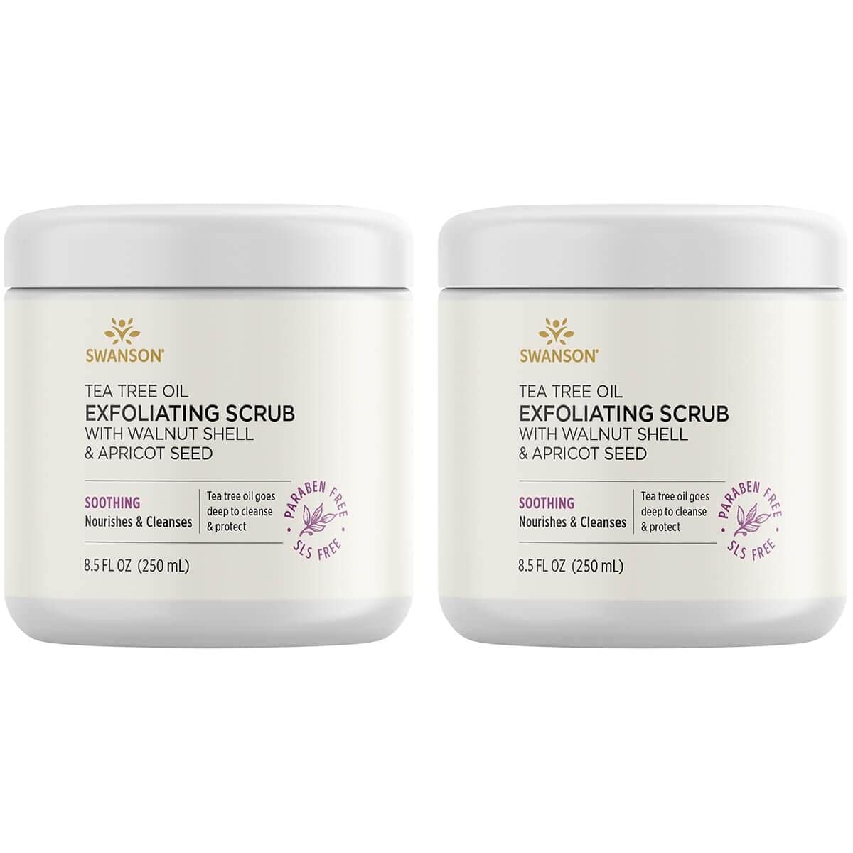 Swanson Tea Tree Oil Exfoliating Scrub 8.5 Fl Ounce (250 Ml) Scrub (2 Pack)