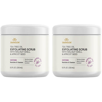 Swanson Tea Tree Oil Exfoliating Scrub 8.5 Fl Ounce (250 Ml) Scrub (2 Pack)