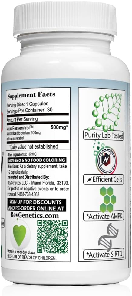 Buy X500: Pure Resveratrol 500Mg - Pure Trans-Resveratrol - 30 Vegetarian Capsules - 500 Mg Per Capsule On  Free Shipping On Qualified Orders