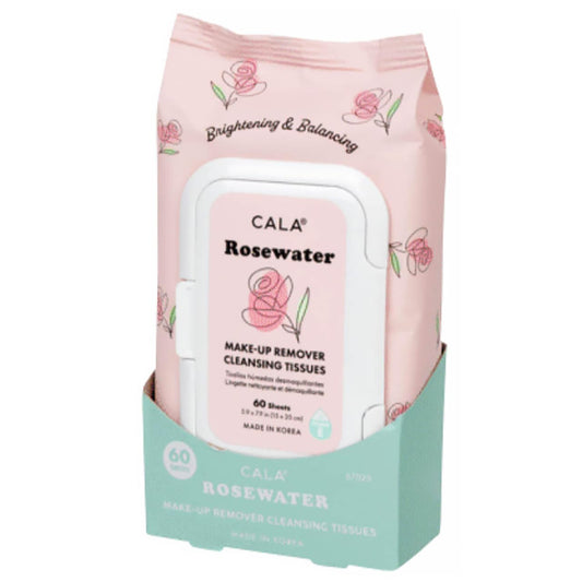 Cala Makeup Remover Cleansing Tissues: Rosewater (60 Sheets) - Gentle, Hydrating, And Effective Makeup Removal For All Skin Types (60Ct, Rosewater) : Beauty & Personal Care