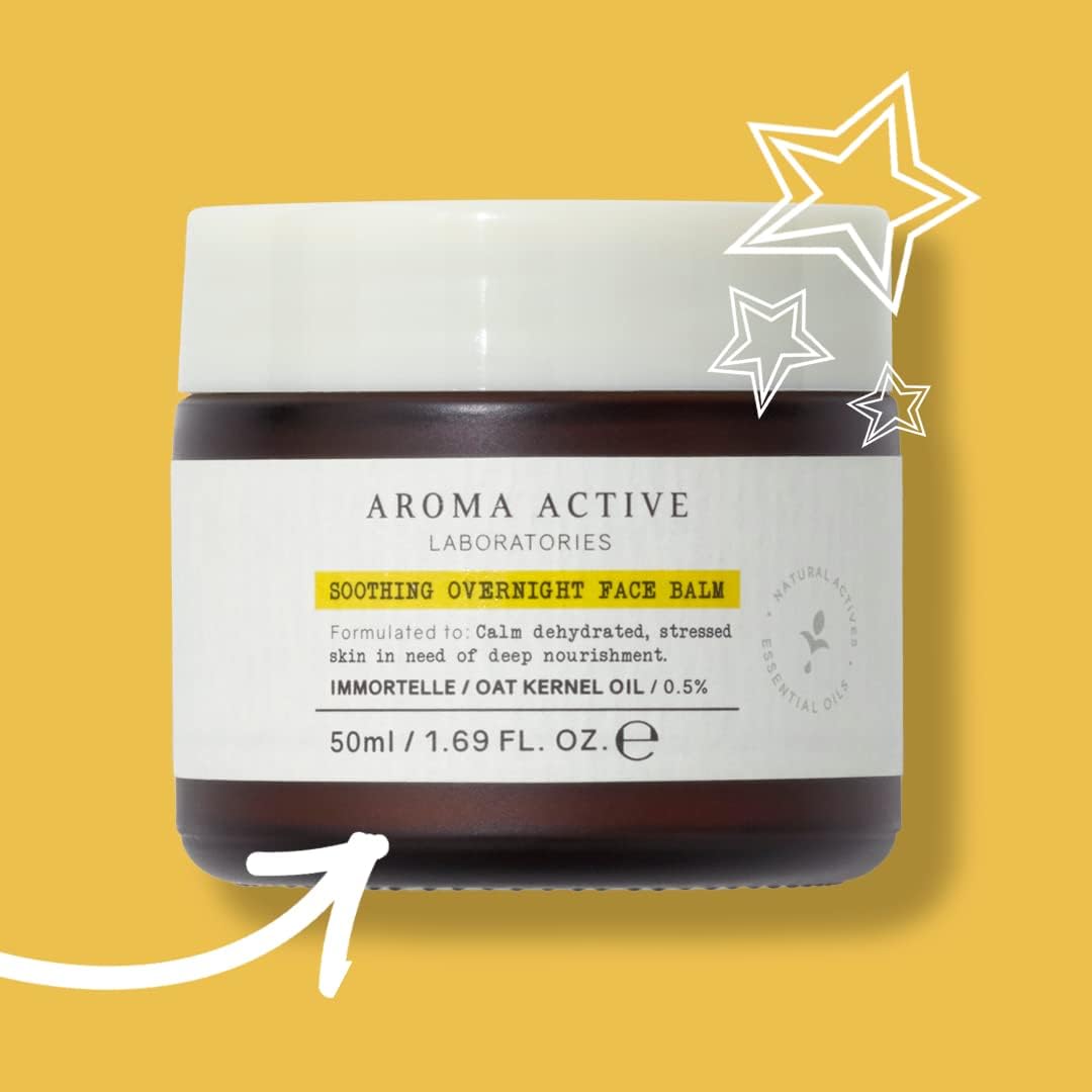 Aroma Active Laboratories Soothing Overnight Face Balm 50Ml - Super Hydrating Treatment Soothes, Non-Comedogenic Formula, Moisture Locking, Vegan