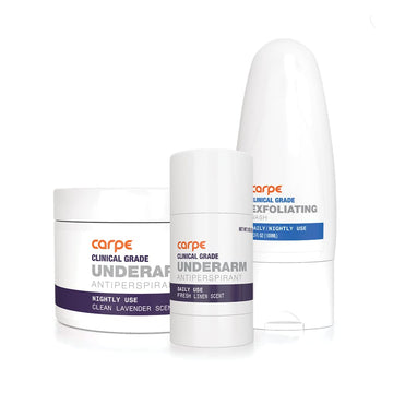 Carpe Clinical Grade Underarm Regimen - Combat sweat, Block excessive sweating and Help control hyperhidrosis with a Premium 3-step Sweat Protection System. - Fresh Linen Scent