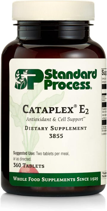 Standard Process Cataplex E2 - Whole Food Heart Health And Antioxidant With D-Alpha Tocopherol Vitamin E, Spanish Moss, Ascorbic Acid, Oat Flour, Inositol, Selenium - 360 Tablets