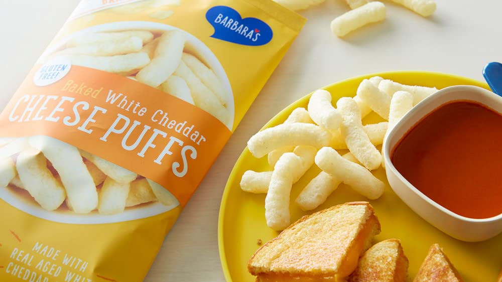 Barbara's Bakery Cheese Puffs, Baked White Cheddar, 5.5 Oz Bag