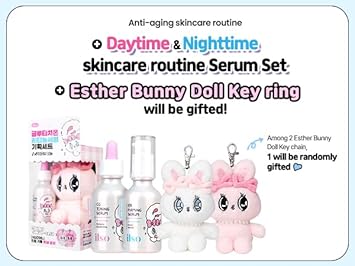 High Functionality Serum Set - Esther Bunny Limited Edition, Cg Toning Glutathione Serum, Er Firming Retinol Serum + Esther Bunny Doll Keyring Gifted