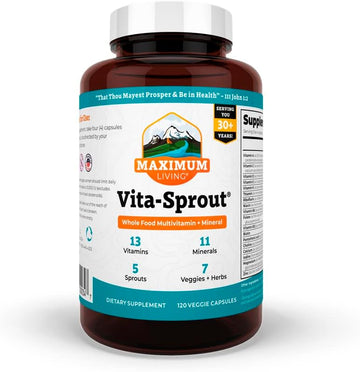 Vita-Sprout Whole-Food Multivitamin & Phytonutrient Blend - 120 Capsules