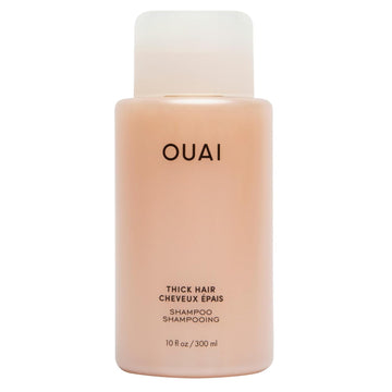 OUAI Thick Shampoo - Moisturizing Shampoo with Keratin, Marshmallow Root, Shea Butter & Avocado Oil for Thick Hair - Strengthens & Hydrates Strands - Paraben, Phthalate, Sulfate Free Shampoo - 10 oz