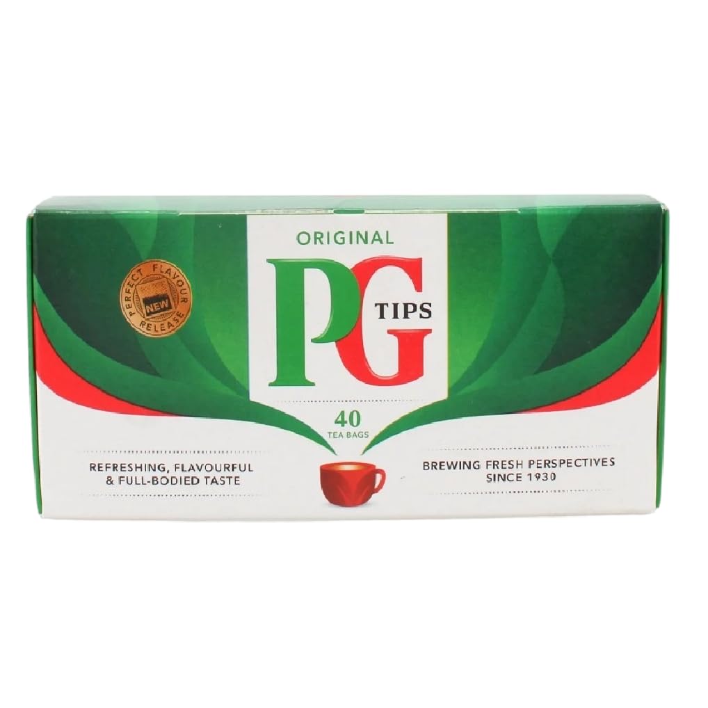 Pg Tips Black Tea, Non-Pyramid Tea Bags, 40 Count (Pack Of 2)