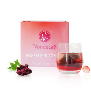 Roselle Black Tea|Nondecay Tea Sampler With 7 Pyramid Tea Infuser Bags - Fruit, Herb And Flower Tea For Cold Brew & Hot Brew, Birthday, Hostess And Co-Worker Fall Gifts