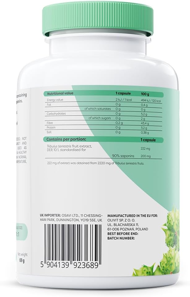 Osavi Tribulus Terrestris, Saponins 200mg - 180 Vegan caps : Amazon.co.uk: Health & Personal Care