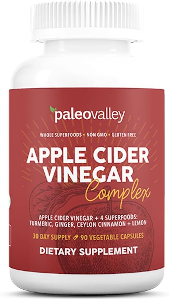 Paleovalley Apple Cider Vinegar Complex With Superfoods - Turmeric, Ginger, Ceylon Cinnamon And Lemon - 84 Vegetable Capsules