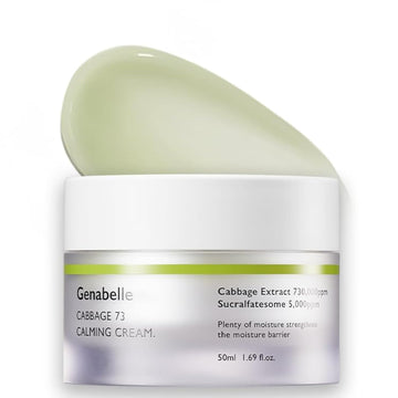 Cabbage 73 Calming Cream - Lightweight Watery-Type Moisturizer With Cica, Sucralfate, Hyaluronic Acid, Helps Instantly Calm, & Hydrate The Skin 1.69 Fl. Oz