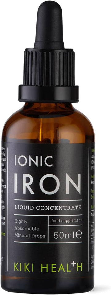 Kiki Health - Ionic Iron Liquid High Concentration Drops - 5Mg Iron Per Serving - 100% Natural Minerals For Optimal Mineral Balance - 50 Millilitres