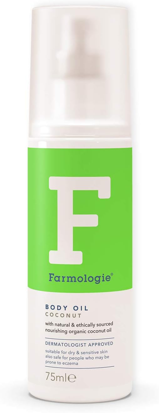 Farmologie - Coconut Body Oil, Nourishing & Hydrating For Dry & Sensitive Skin, 75Ml