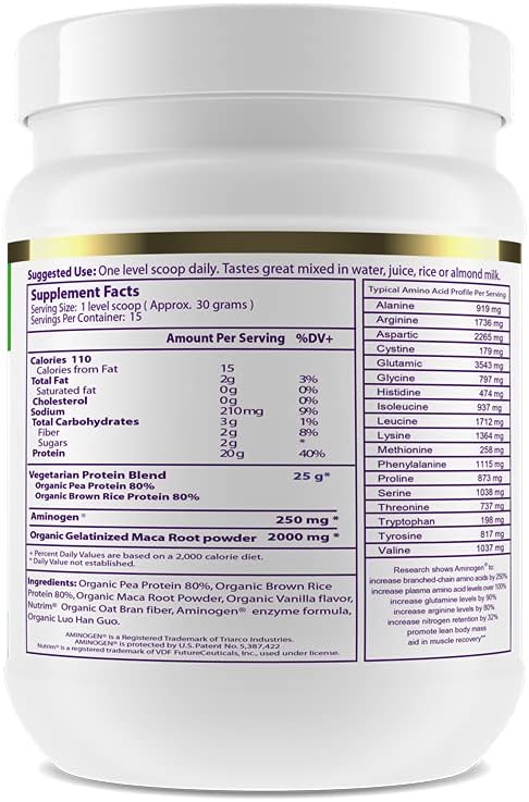 Paradise Herbs Maca Up Protein Powder, Vanilla, 15.87 Ounce