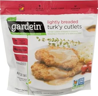 Gardein Lightly Breaded Plant-Based Turk'y Cutlets, Vegan, Frozen, 12.3 oz