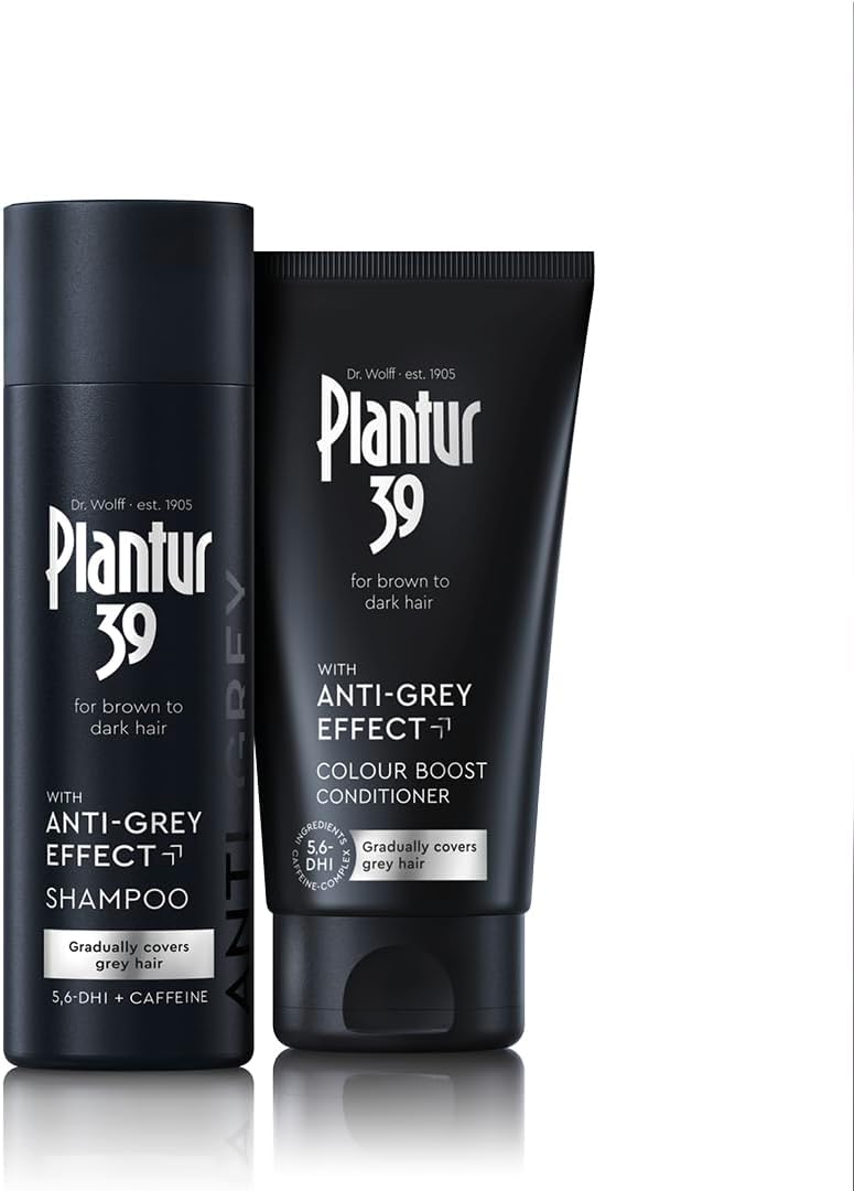 Plantur 39 Anti-Grey Effect 5.6-Dhi & Caffeine Set | Shampoo And Conditioner 200Ml + 150 Ml | Gradually Darker And Stronger Hair | Controlled Concealing Of Grey Hairs | Supports Natural Hair Growth