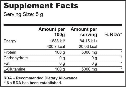 BioTechUSA 100% L-Glutamine | 5,000mg Pure Amino acids | Unflavored | Sugar-Free | Ideal for Fitness Enthusiasts & Competitive Athletes | 500g : Amazon.co.uk: Health & Personal Care