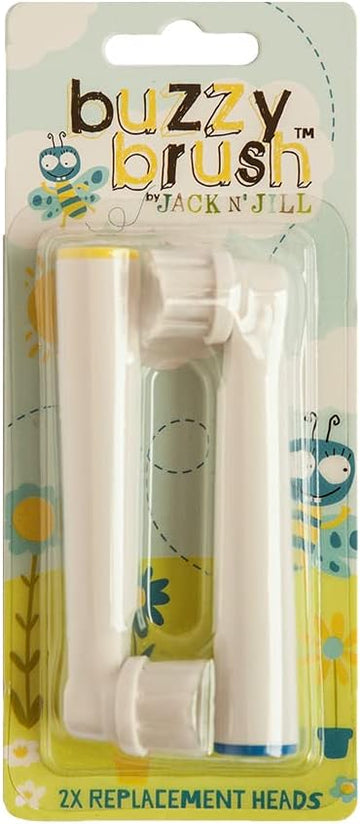 Jack N' Jill Kids Buzzy Brush Replacement Heads, Rotary Design With Soft Vibrations, Only Compatible With Buzzy Brush Electic Musical Toothbrush - 1 X 2 Pack