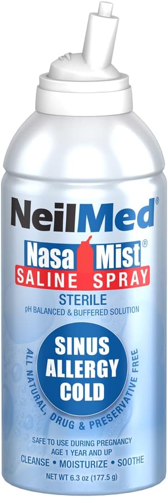 NeilMed NasaMist Isotonic Saline Spray. Soothe, Moisturize and Cleanse Using Specially Designed tip. 177mL. Contains 3 NasaMist canisters : Health & Household