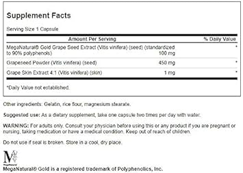 Swanson Grape Seed Extract With Meganatural Gold 60 Caps