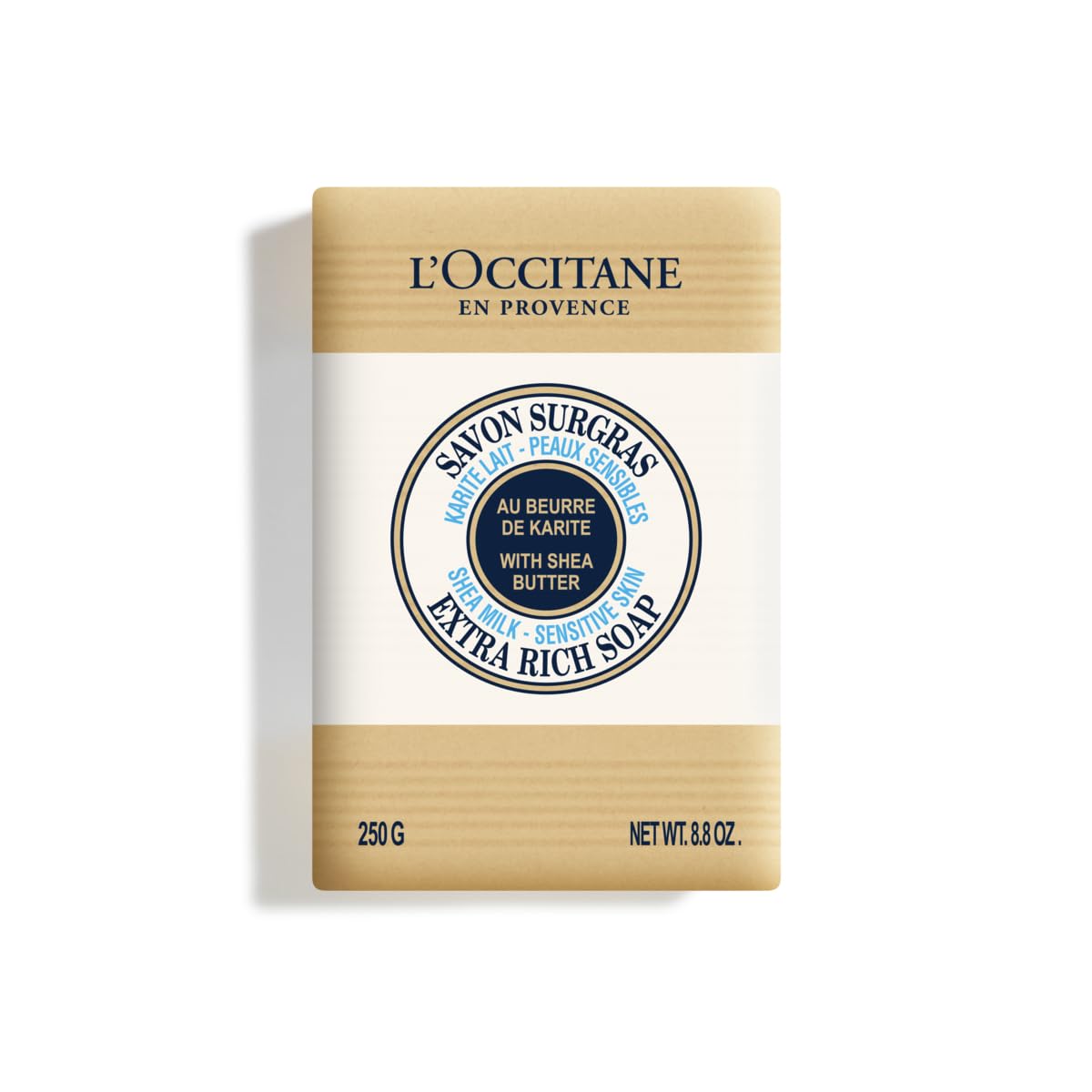 L'Occitane Shea Milk Sensitive Skin Extra Rich Soap, 8.8 Oz: With Organic Shea Butter, Cleanse, Protect From Dryness, Family & Sensitive-Skin Friendly