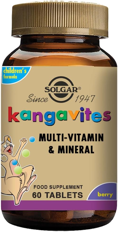 Solgar Kangavites Multivitamin And Mineral Chewable Tablets, Bouncin' Berry Avor, 60 Count