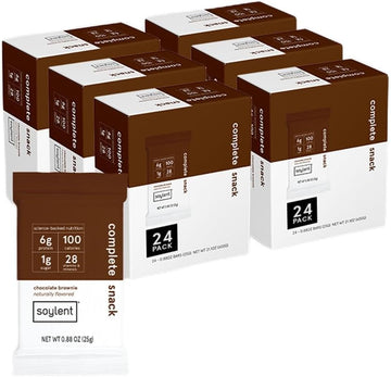 Soylent Squared Mini Energy Bars - Chocolate Brownie, Low Sugar, Low Calorie Protein Bars, Gluten Free, 6G Vegan Protein Bars - 144 Count