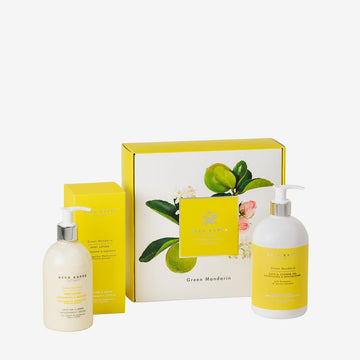 Acca Kappa Green Mandarin Body-Care Gift Set – Bath And Shower Gel 500 Ml And Body Lotion 300 Ml Citrus Hydrating Duo