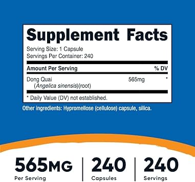 Nutricost Dong Quai 565Mg, 240 Capsules (Angelica Sinensis) - Vegetarian Caps, Non-Gmo, Gluten Free