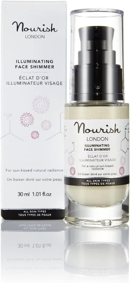 Nourish London Illuminating Face Shimmer 30ml | Cream Highlighter | Collagen Boosting | Anti-Ageing | Hydrates Skin | 100% Vegan | Cruelty-Free | Multi Award Winner : Amazon.co.uk: Beauty