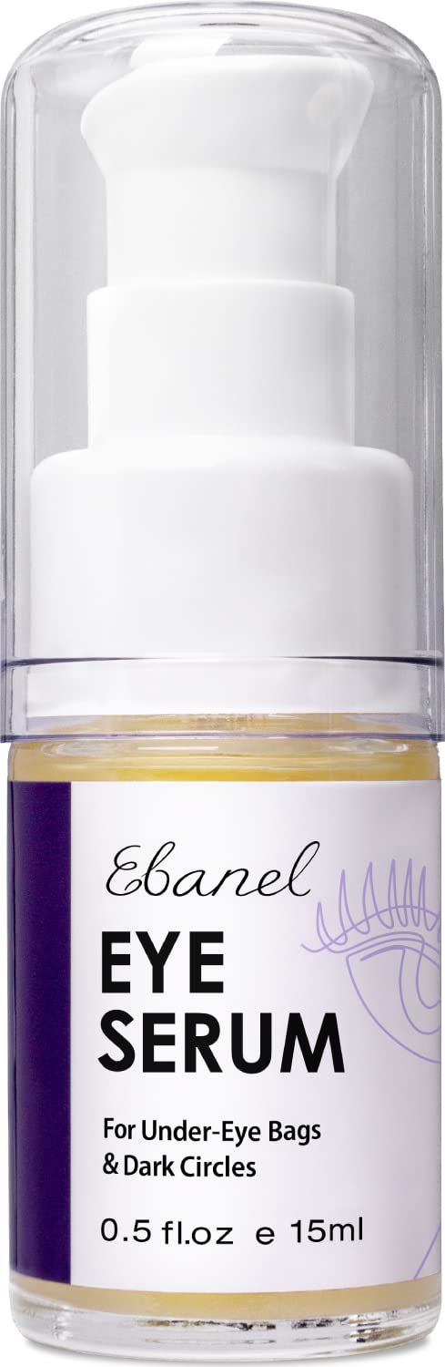 Ebanel Peptides Eye Serum, Dark Circles Under Eye Treatment For Women And Men, Under Eye Bags Puffiness Remover, Eye Lifting And Firming Serum With Wine Extract, Lavender Extract, Olive Leaf Extract