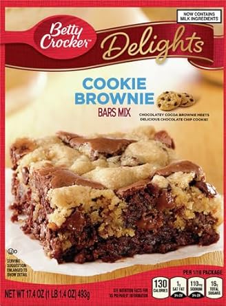 Betty Crocker Delights Cookie Brownie Bar Mix, 17.4 oz